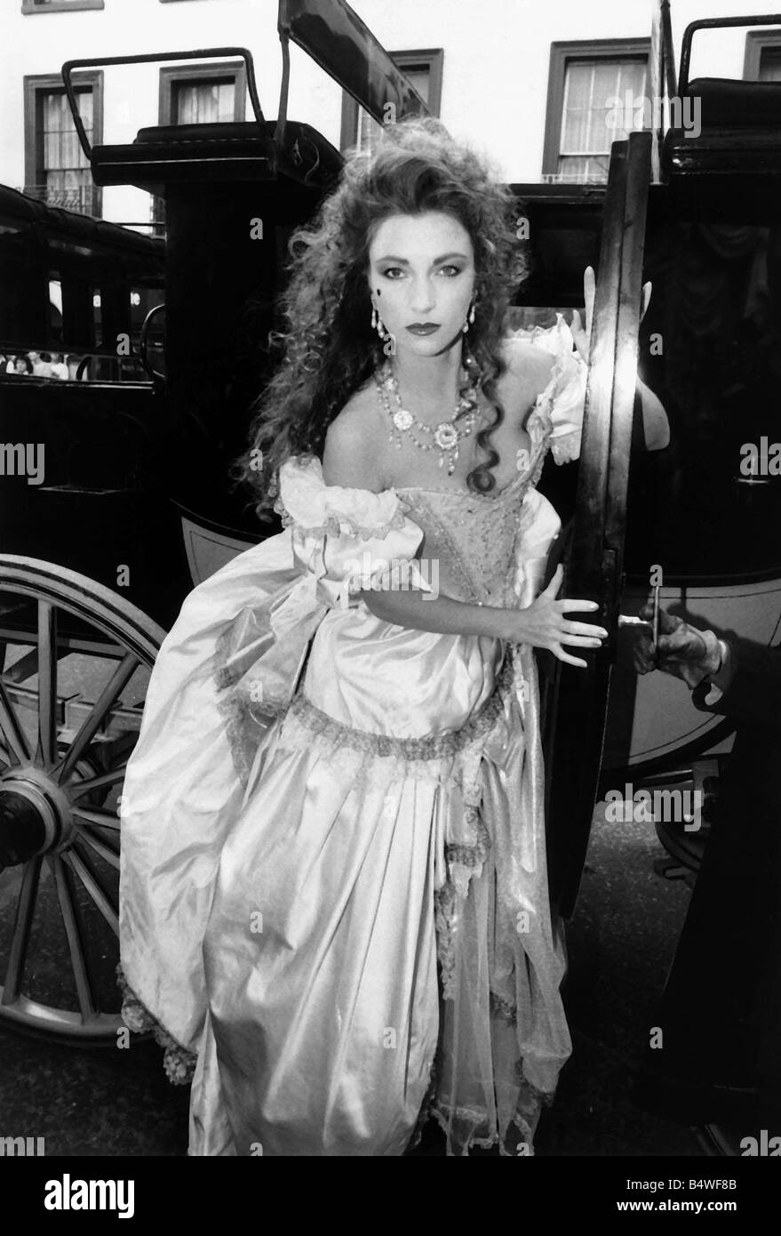 Jane Seymour British actress 1986 wearing Emanuels dress Stock ...