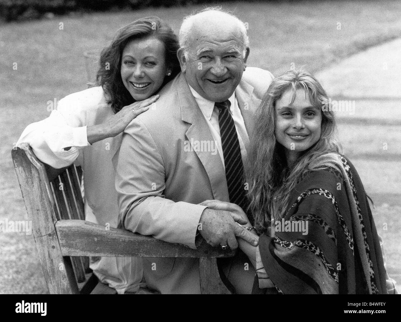 Maryam D Abo actress with Jenny Agutter L and Edward Asner 1989 Stock Photo