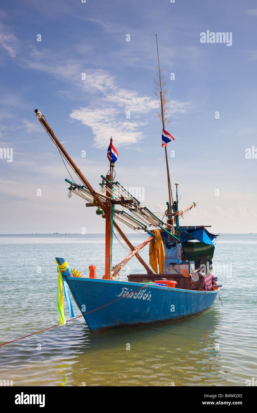 Landscape Of Moored Asian Traditional Open Decked Wooden Thai Fishing Stock Photo Alamy