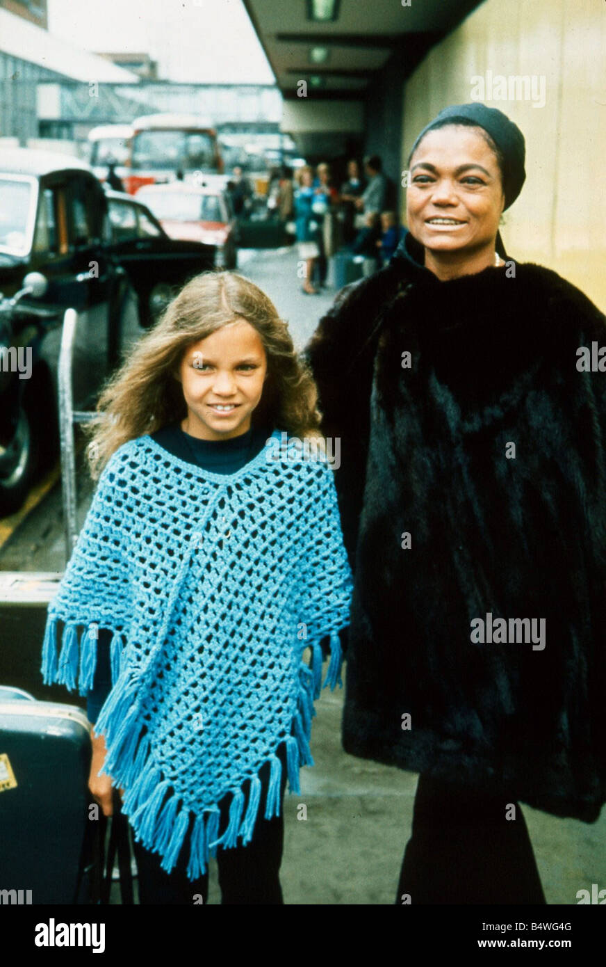Eartha Kitt with her daughter in London May 1971 Stock Photo