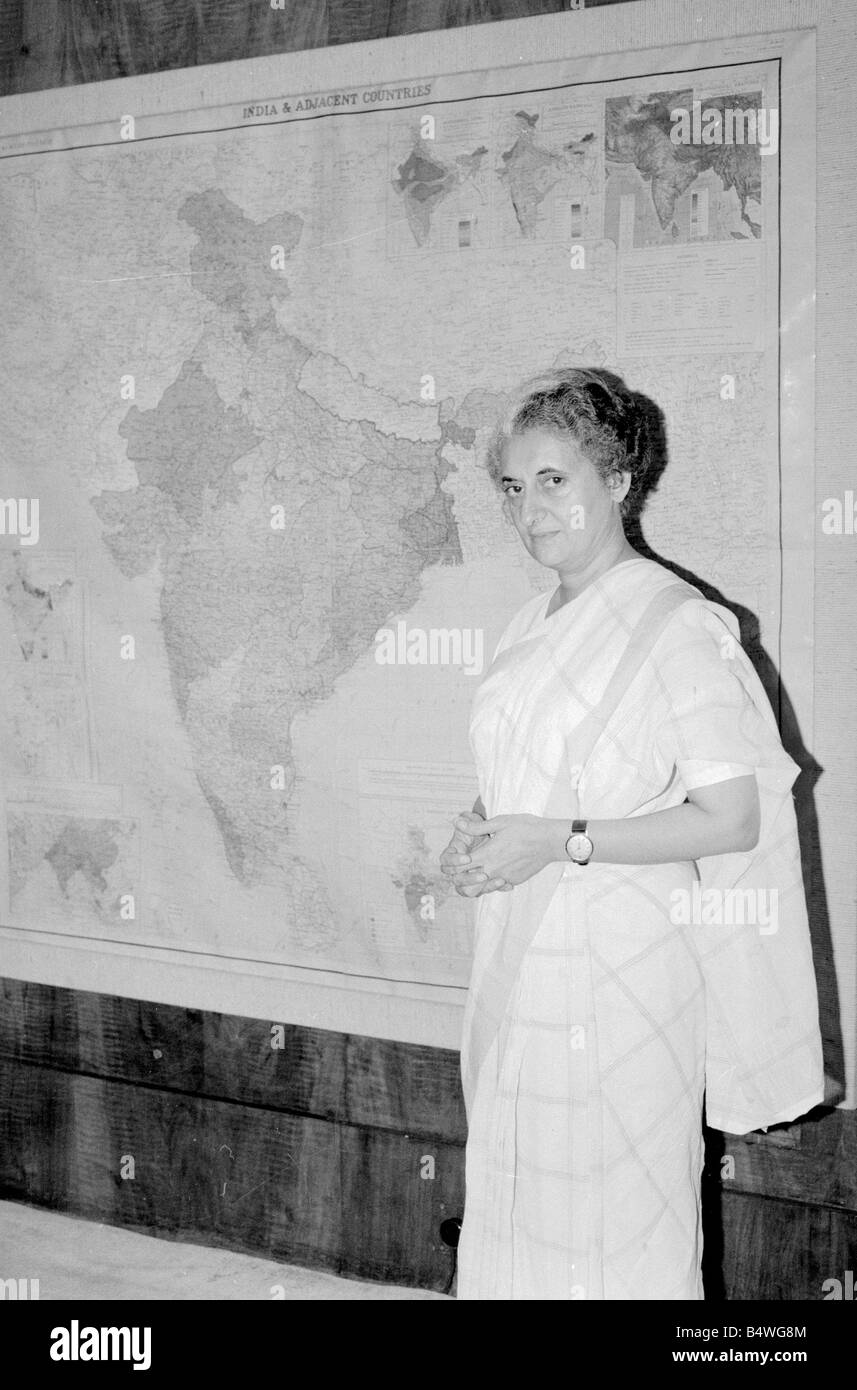 Indian Prime Minister Indira Gandhi seen here in here office in the ...