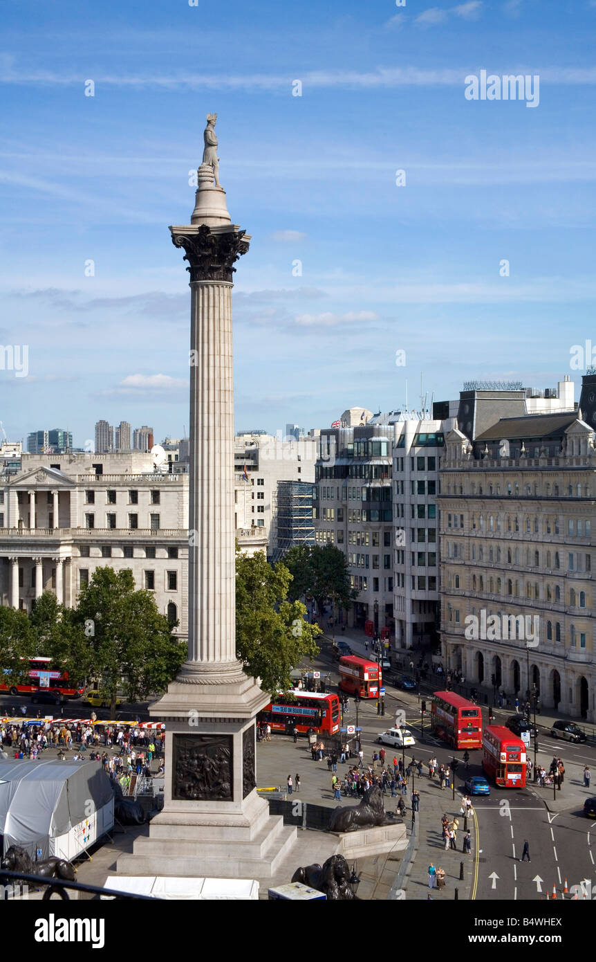 Nelson's Column at Trafalgar Square in London Stock Photo
