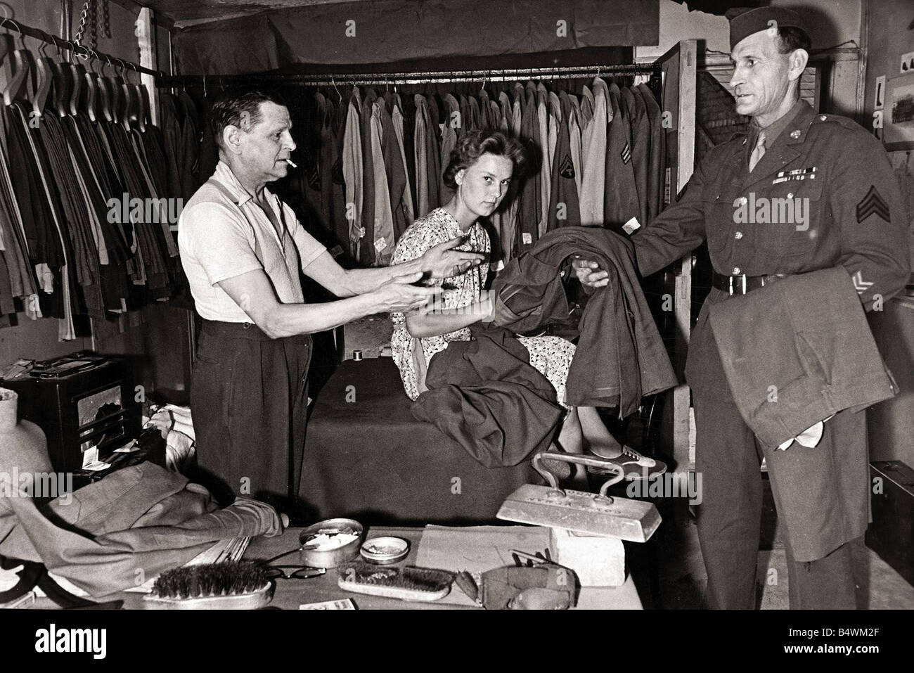 Mr W P Worthy And His Wife Iron Clothes For American Troops In The West mr-w-p-worthy-and-his-wife-iron-clothes-for-american-troops-in-the-west