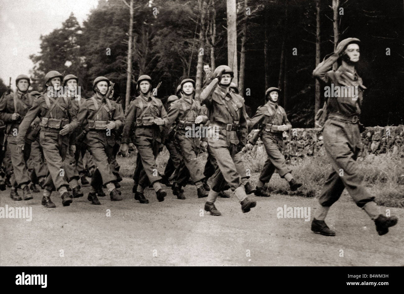 Polish soldiers march past General Sikorski Stock Photo