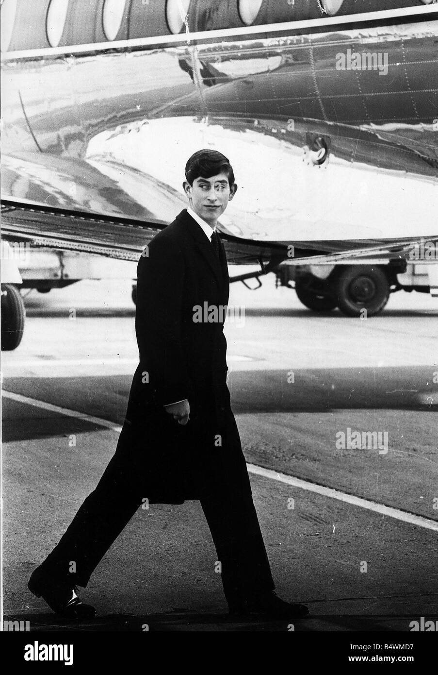 Prince Charles At An Airport As A Young Man Circa 1966 Stock Photo Alamy