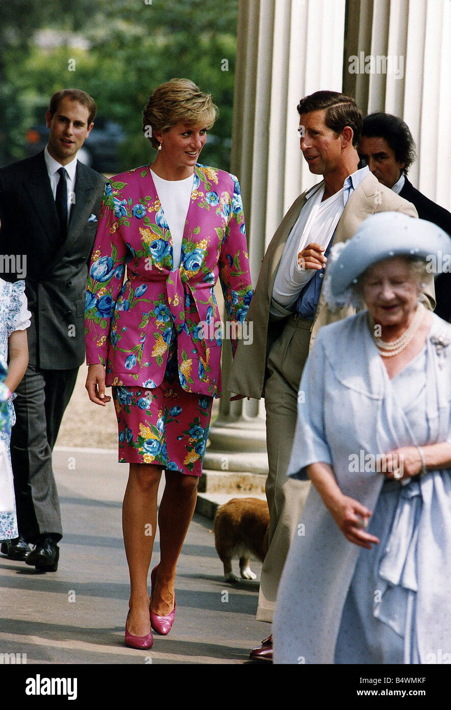 Prince Charles and Princess Diana with Prince Edward and Queen Mother