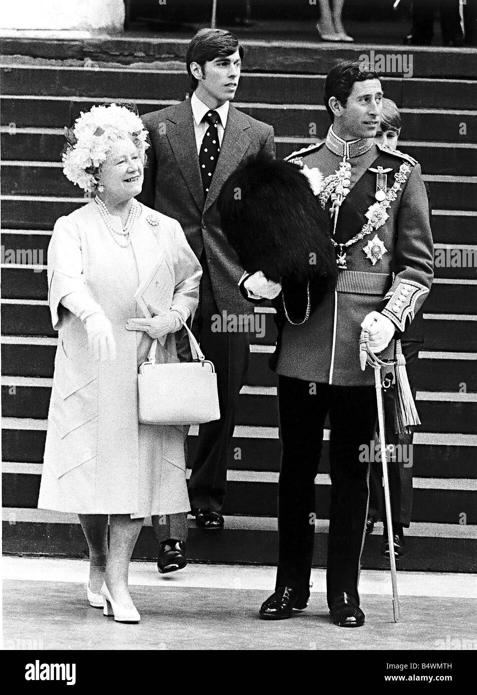 Queen Mother with prince Andrew and prince charles at the queens silver ...