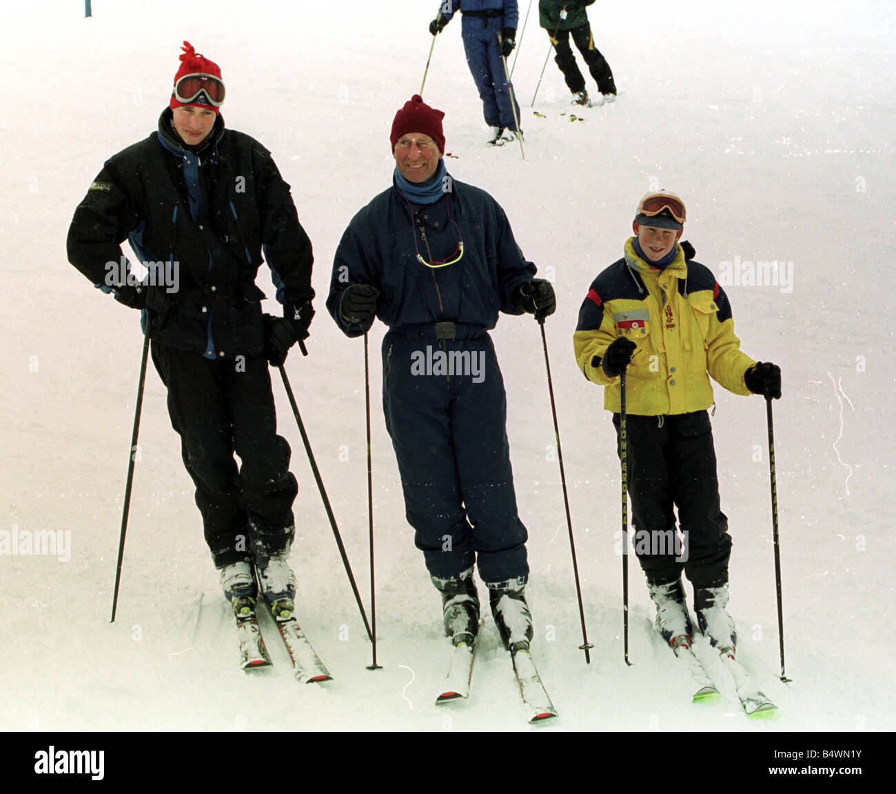 Prince Charles Visits Canada 1998 skiing on the slopes of Whistler