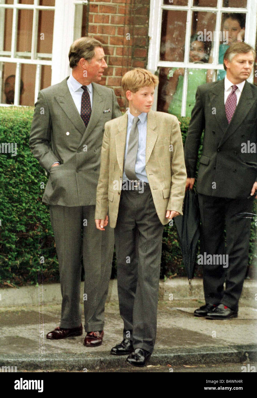Prince Harry Arrives For His First Day At Eton School With His Father Stock Photo Alamy