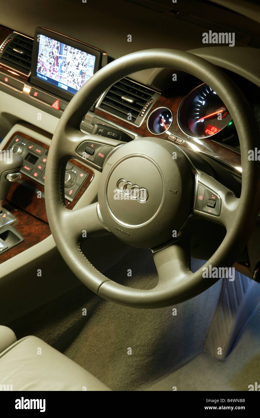 Luxury car dashboard with SAtNav system Stock Photo Alamy