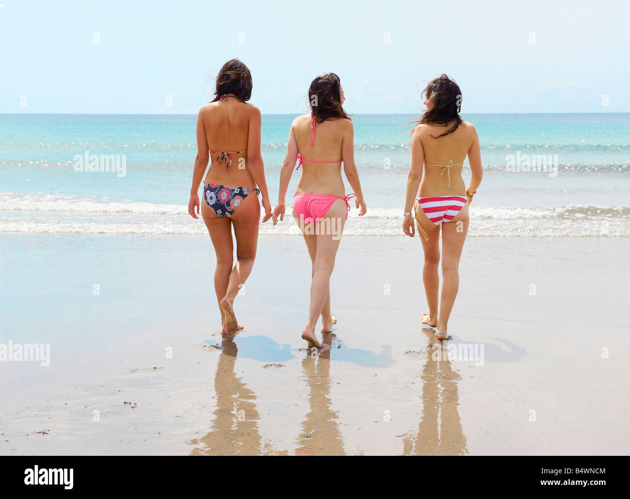 girls in bikinis walking
