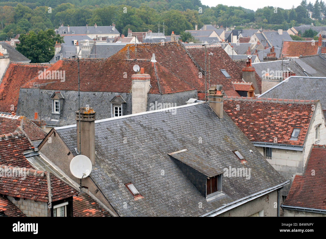 ROOFSCAPE LOCHES FRANCE Stock Photo