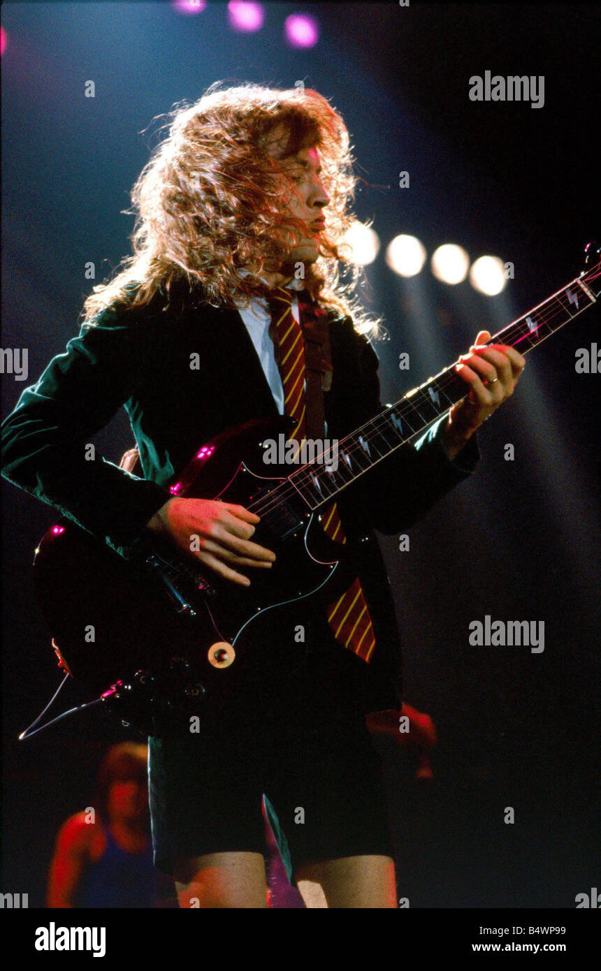 Angus Young of metal band AC DC in concert at Wembley Arena 16 01 86 ...