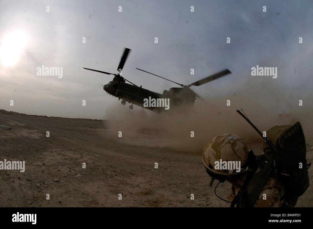 A troop extraction by RAF Chinook helicopters as soldiers of the Royal ...