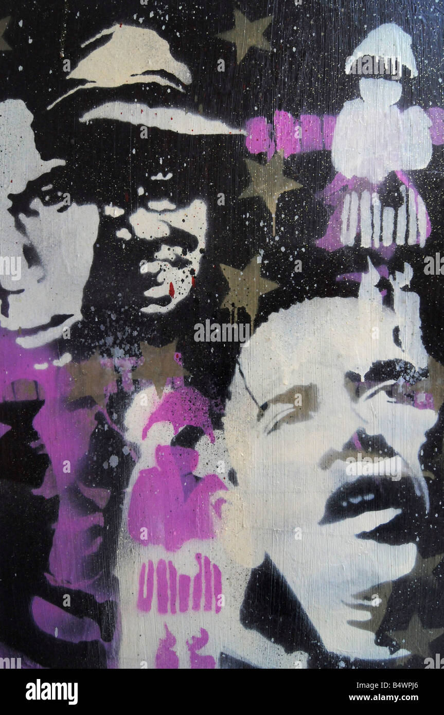 An artwork depicting US democratic candidate Barack Obama, seen in an art gallery in Paris, France. Stock Photo