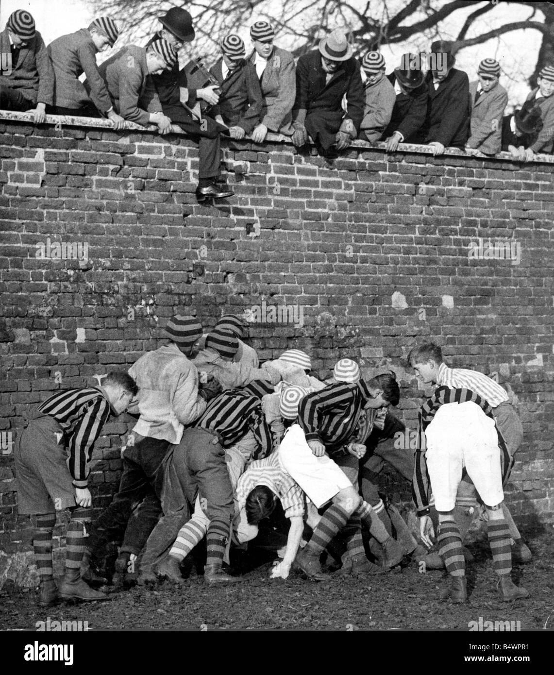 pic Eton Wall Game Boris https www alamy com stock photo the eton wall game december 19231310neg 7425d1310 20235685 html