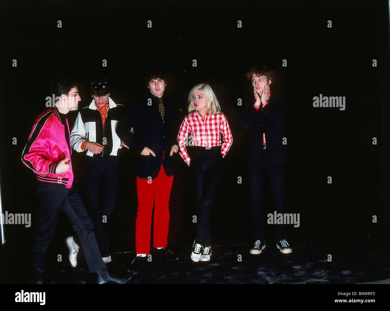 Debbie Harry April 1977 With pop group Blondie Stock Photo