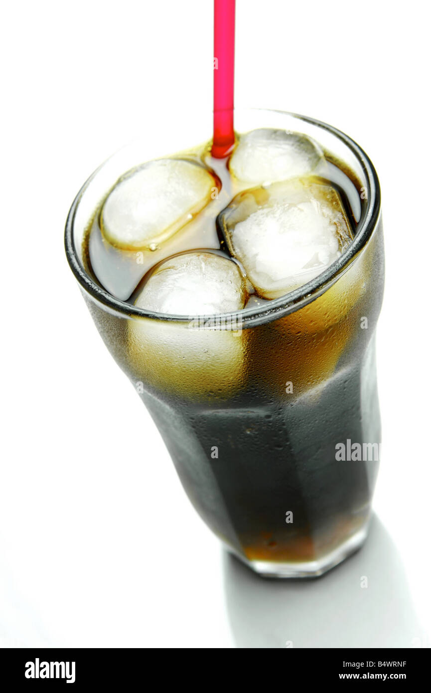 A glass of cola isolated against a white background Stock Photo - Alamy