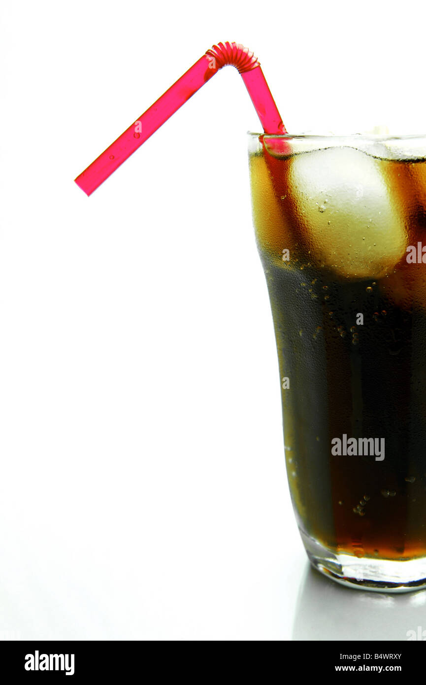 A glass of cola isolated against a white background Stock Photo - Alamy