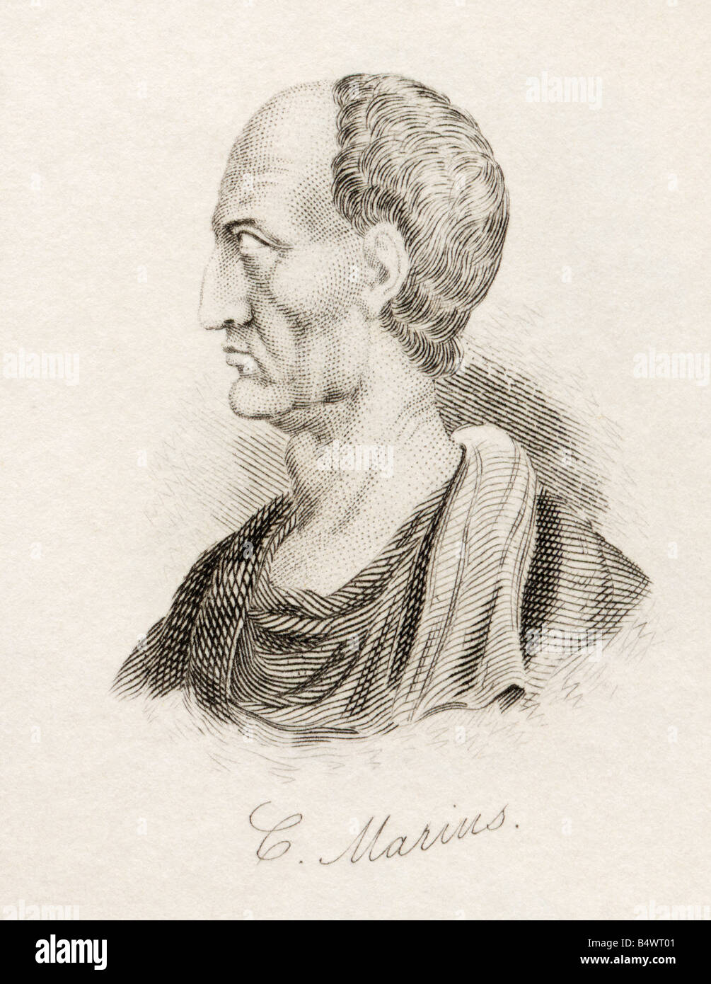 Gaius Marius, 157 BC - 86 BC. Roman general and politician. From the book Crabbs Historical Dictionary, published 1825. Stock Photo