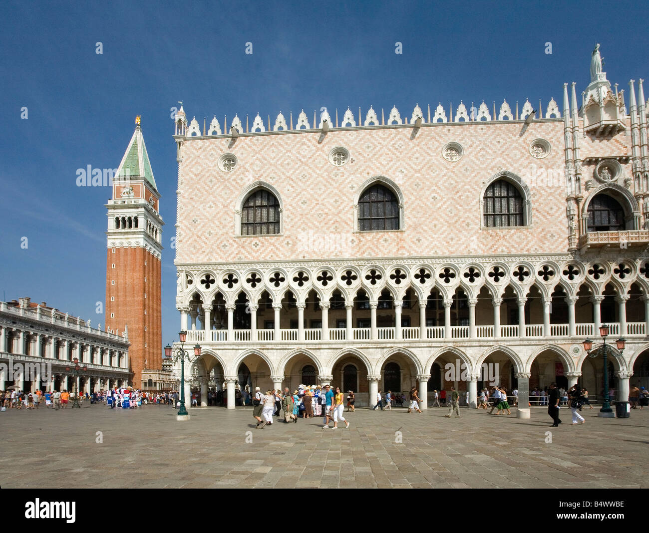 Doges Palace and Campanile in St Marks Square Venice Italy Stock Photo