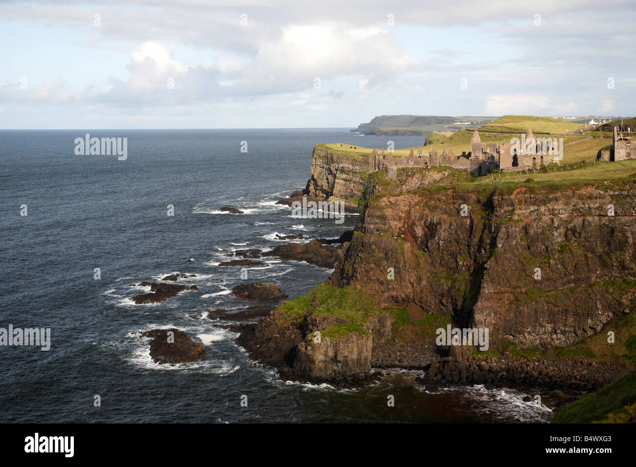 dunluce castle and the north antrim coastline county antrim northern ireland uk Stock Photo