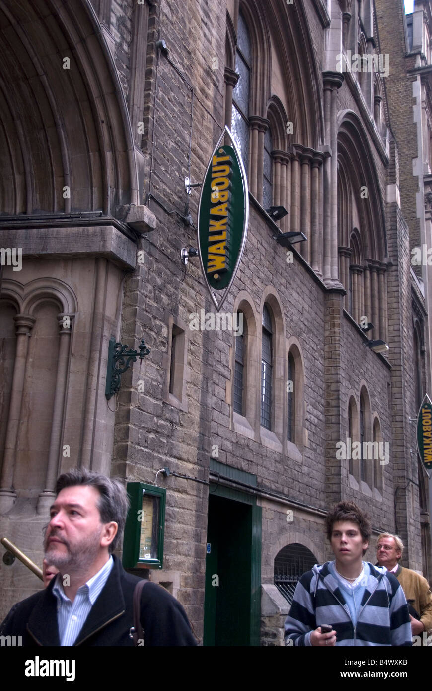 Walkabout pub Shaftesbury Avenue London located in an old church Stock Photo