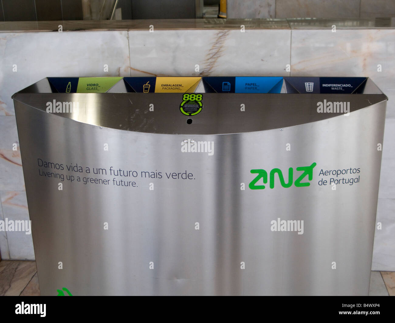 Recycling bin at Lisbon airport, Portugal Stock Photo Alamy