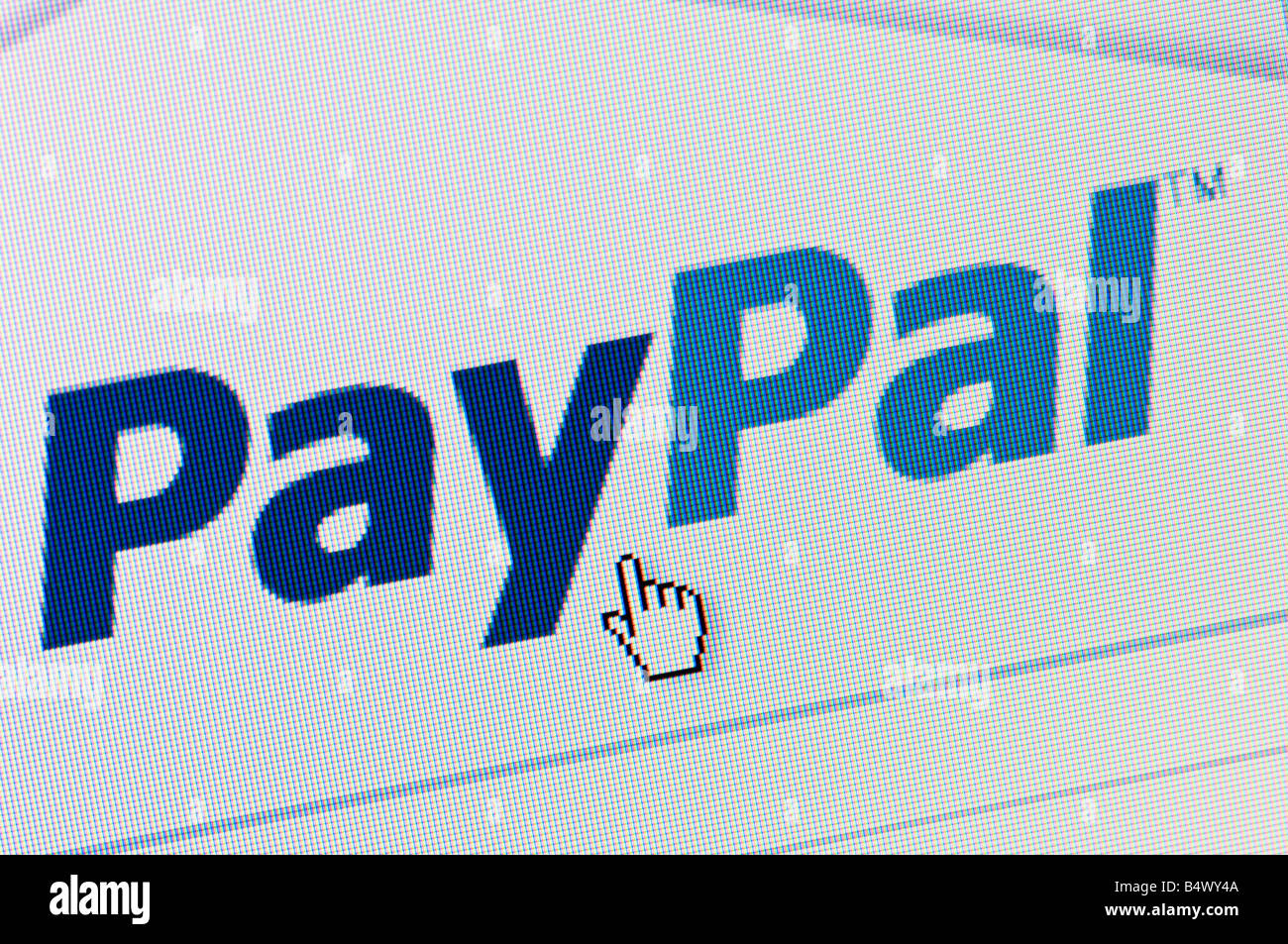 Macro screenshot of PayPal website Editorial use only Stock Photo