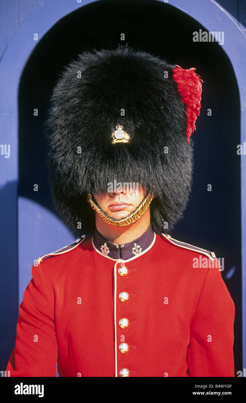 A soldier guard at the Citadelle home to the Van Doos the Royal 22nd Regimen, Quebec City Canada. Stock Photo