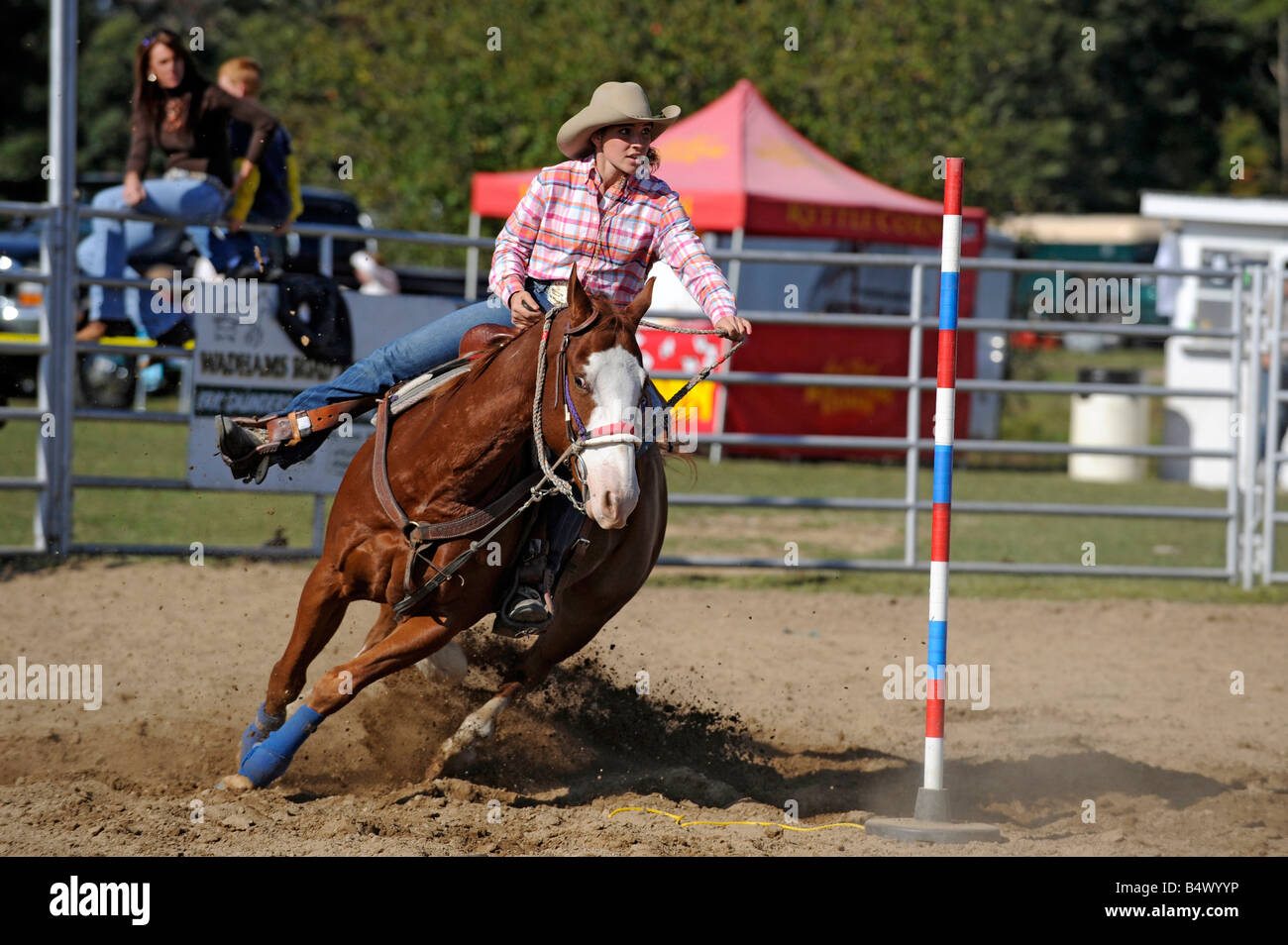 High School Boys and Girls Rodeo Competition Port Huron Michigan Stock