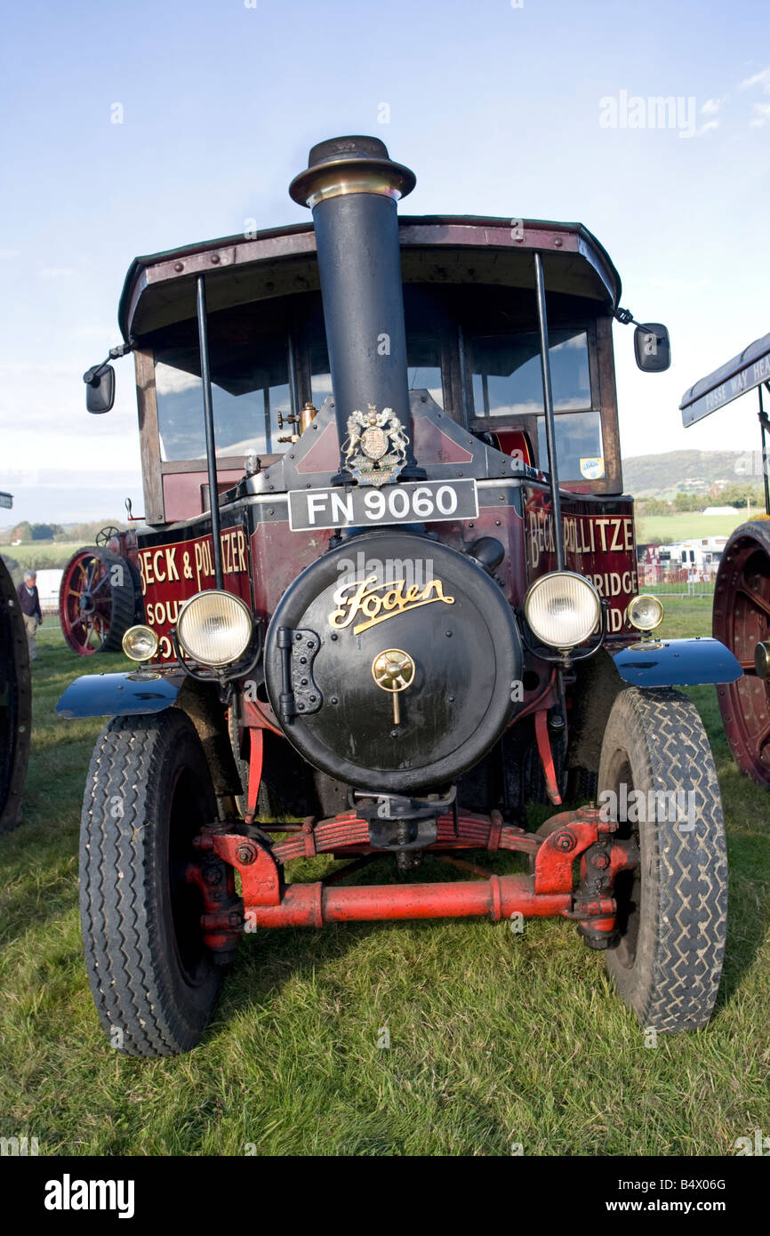 Foden C type steam driven lorry Beck and Pollitzer Steam Engine Rally Cheltenham Racecourse UK Stock Photo