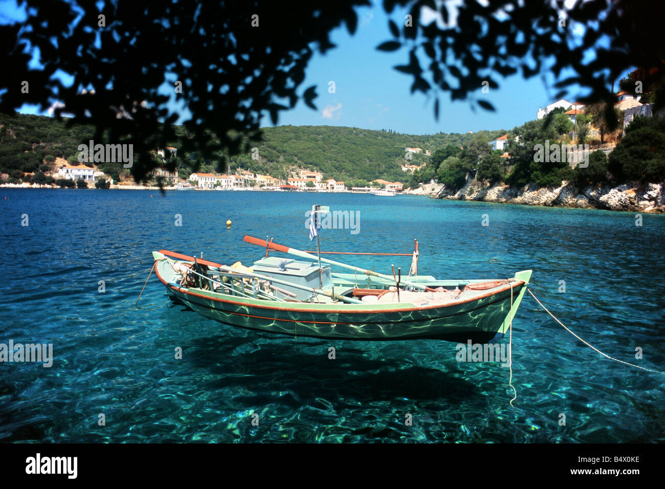 Ithaca Fish Fishing boat at Kioni, Ithaca, Greece Stock Photo - Alamy