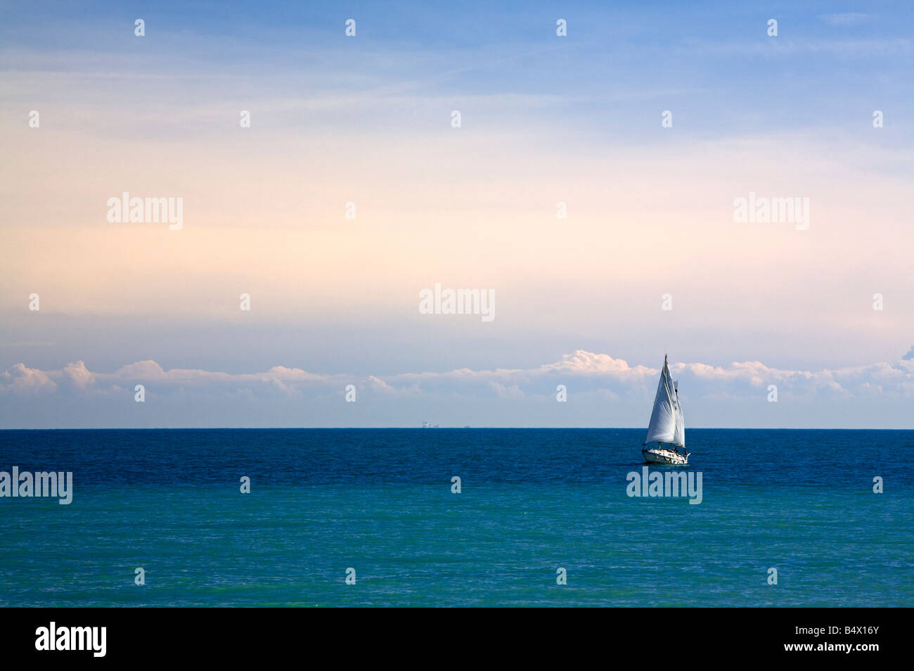 a yacht sailing on the English Channel Stock Photo Alamy