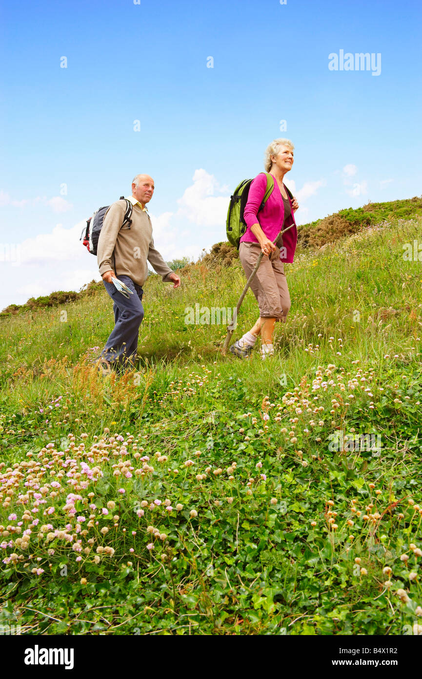 Couple on hiking adventure hi-res stock photography and images - Alamy