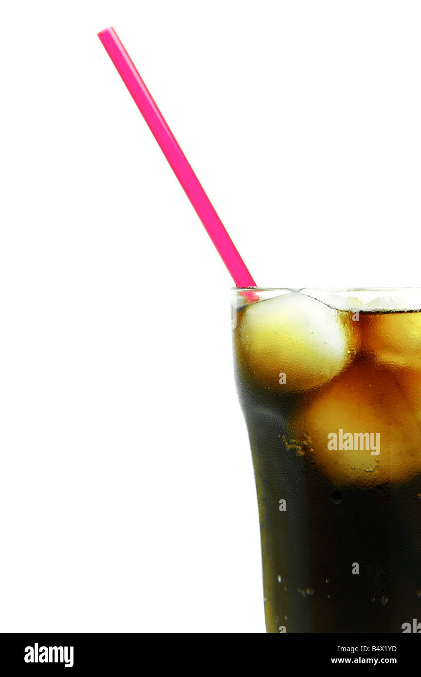 A glass of cola isolated against a white background Stock Photo - Alamy