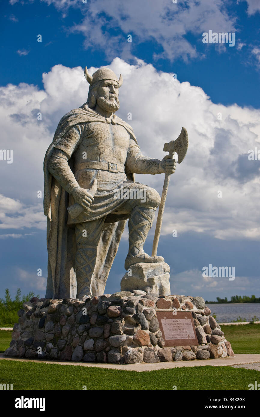 Viking statue along the Lake Winnipeg waterfront in the town of Gimli