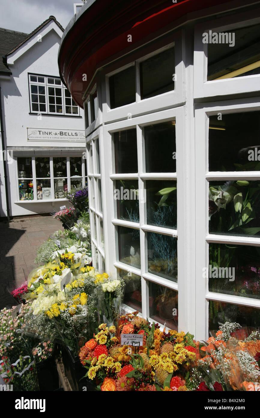 City of Lichfield, England. Florist and other shops in Lichfield’s