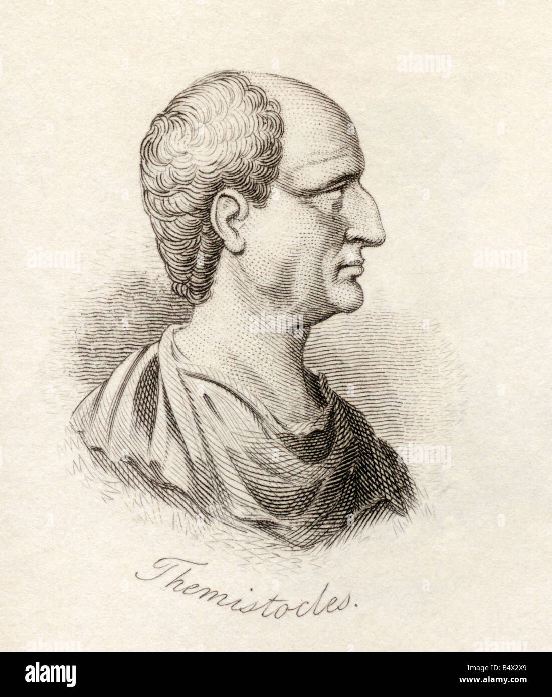 Themistocles, c. 524 to 459 BC. Athenian soldier and statesman. From the book Crabbs Historical Dictionary, published 1825. Stock Photo