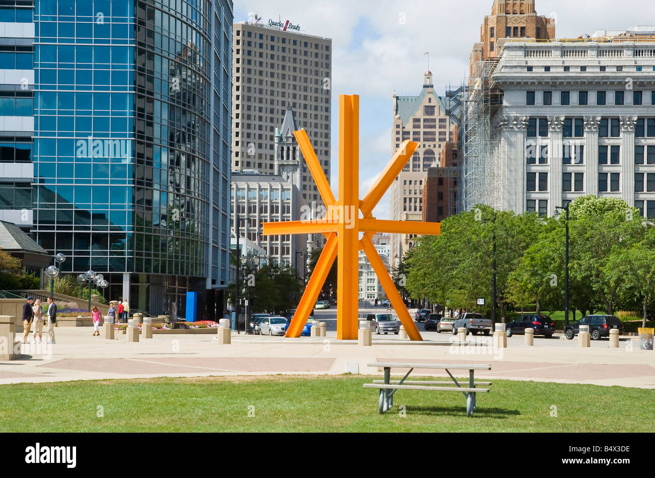 Downtown Milwaukee Art Sculpture "The Calling Stock Photo Alamy