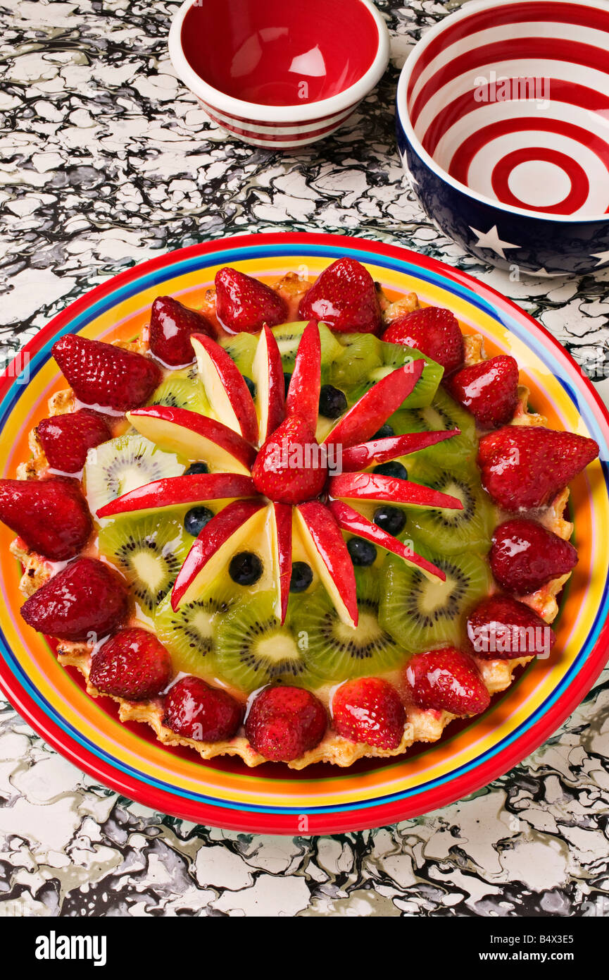 Fruit tart pie with bowls Stock Photo Alamy