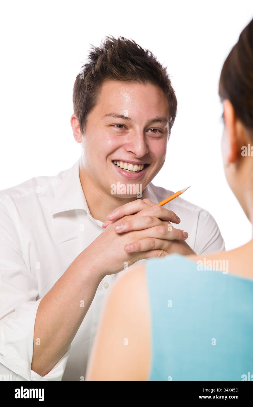 Asian business man woman meeting hi-res stock photography and images ...