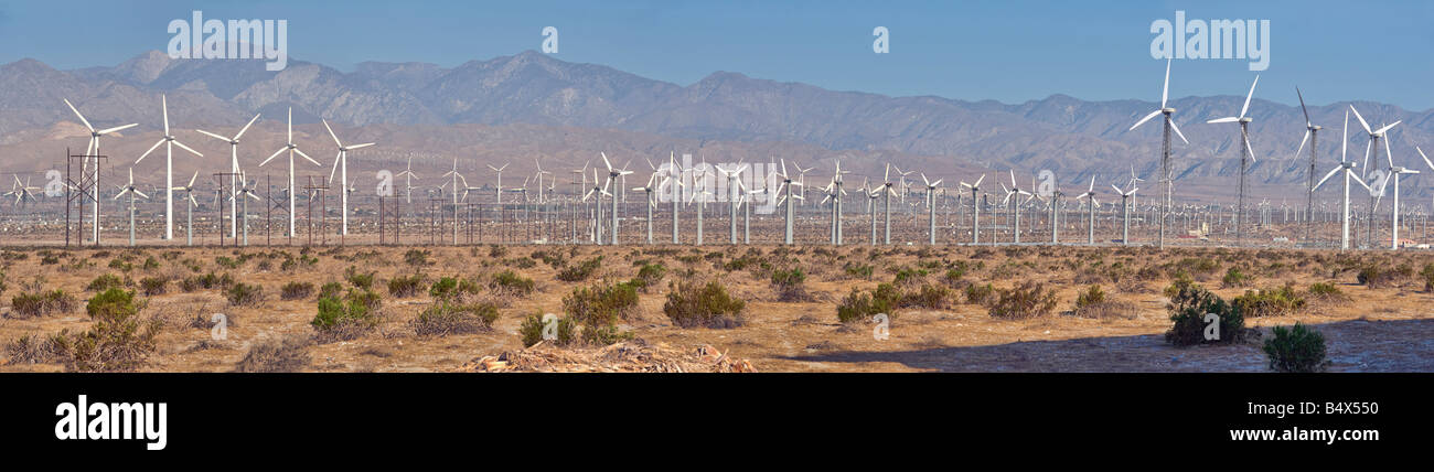 Palm Springs California Wind Turbines  CA California usa Panorama Stock Photo