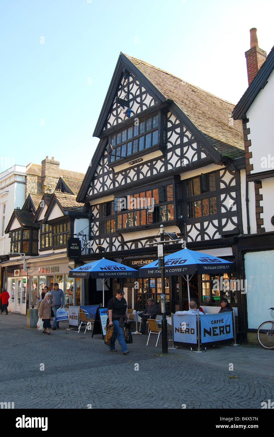 Frontage of Tudor timberframed building (1578), Fore Street, Taunton, Somerset, England, United
