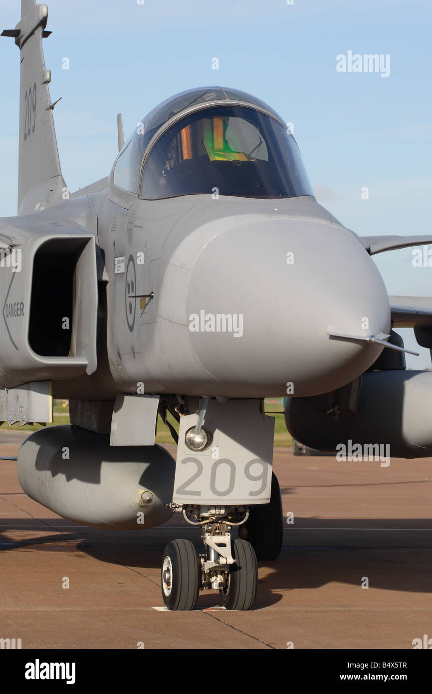 Saab JAS 39 C Gripen Swedish Air Force jet fighter plane Stock Photo