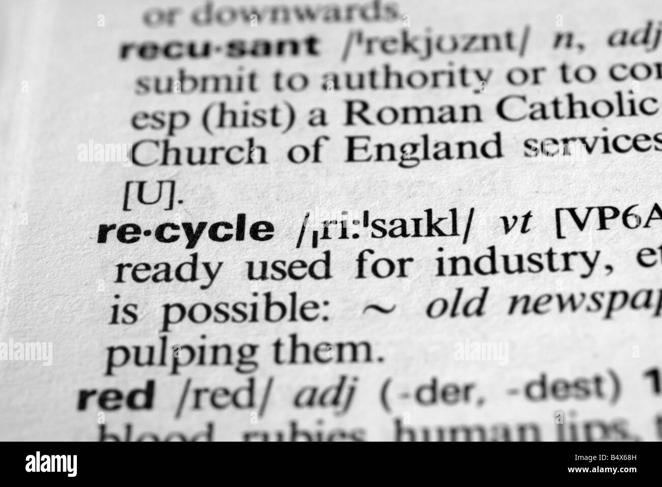 recycle - Dictionary definition of business word Stock Photo