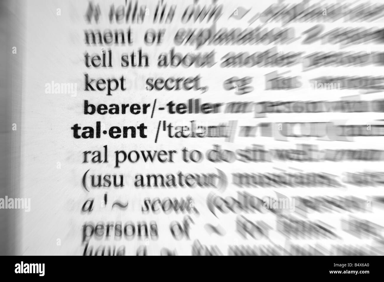 dictionary word talent - zoom effect Stock Photo
