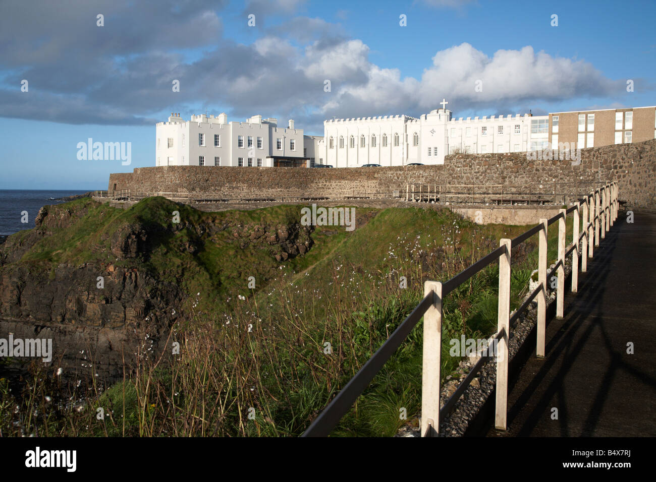 clifftop pathway past the dominican convent in portstewart county londonderry derry northern ireland uk also known as rock castle and oharas castle Stock Photo