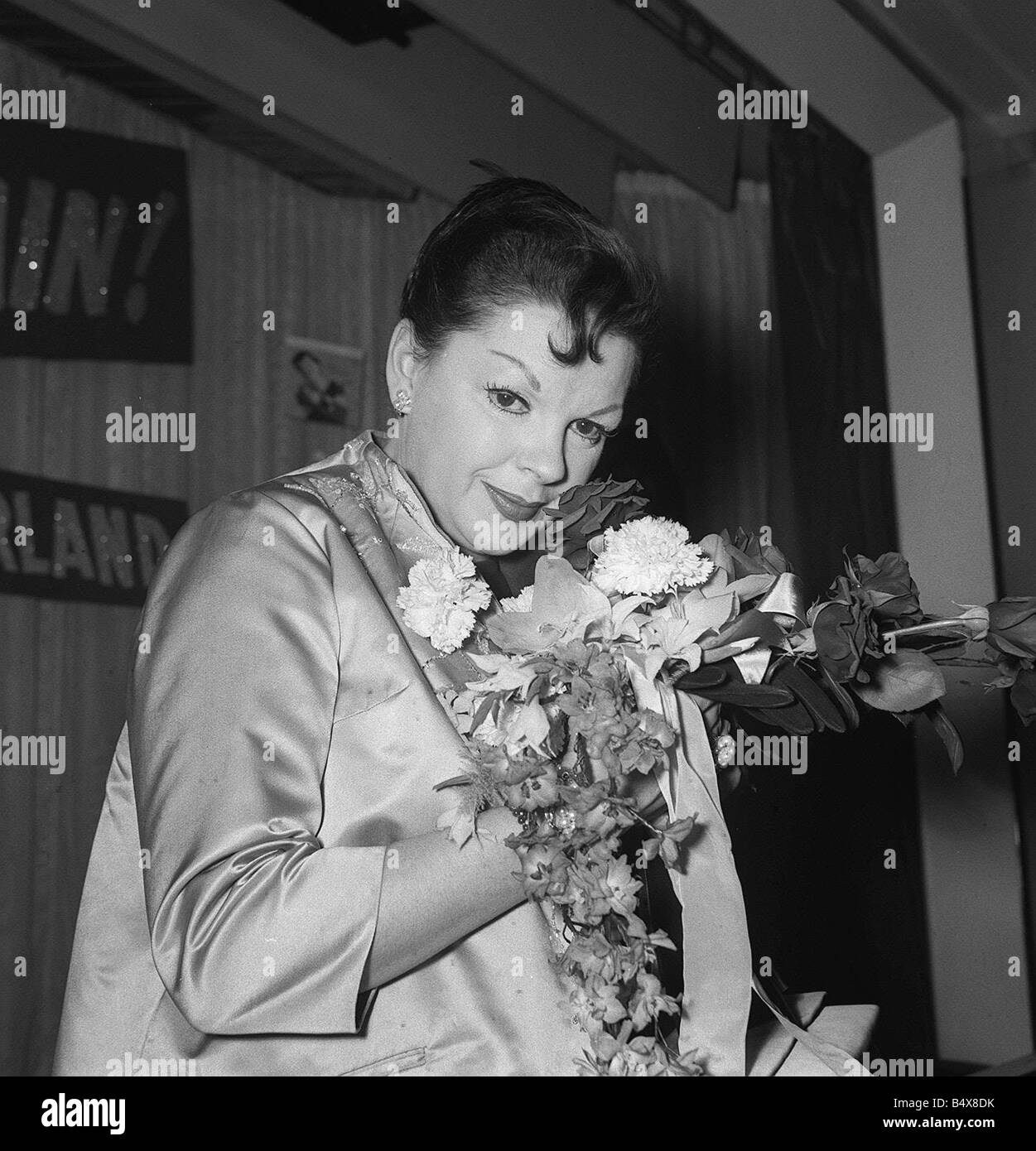 Judy Garland 1960 Judy Garland at a welcome reception put on for her at EMI House in Manchester Square London Judy Garland at a Stock Photo