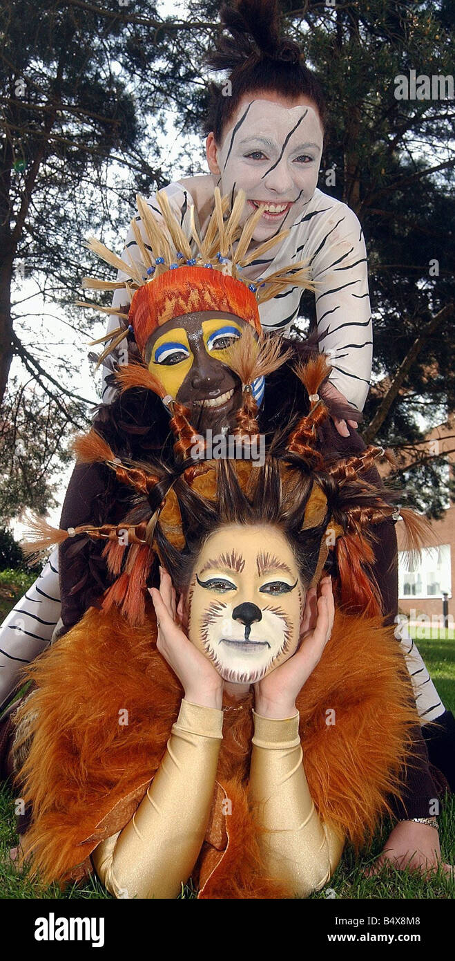 North Warwickshire College won a prestigious national award for the make up for the Lion King The lion is Victoria Kendrick the Stock Photo